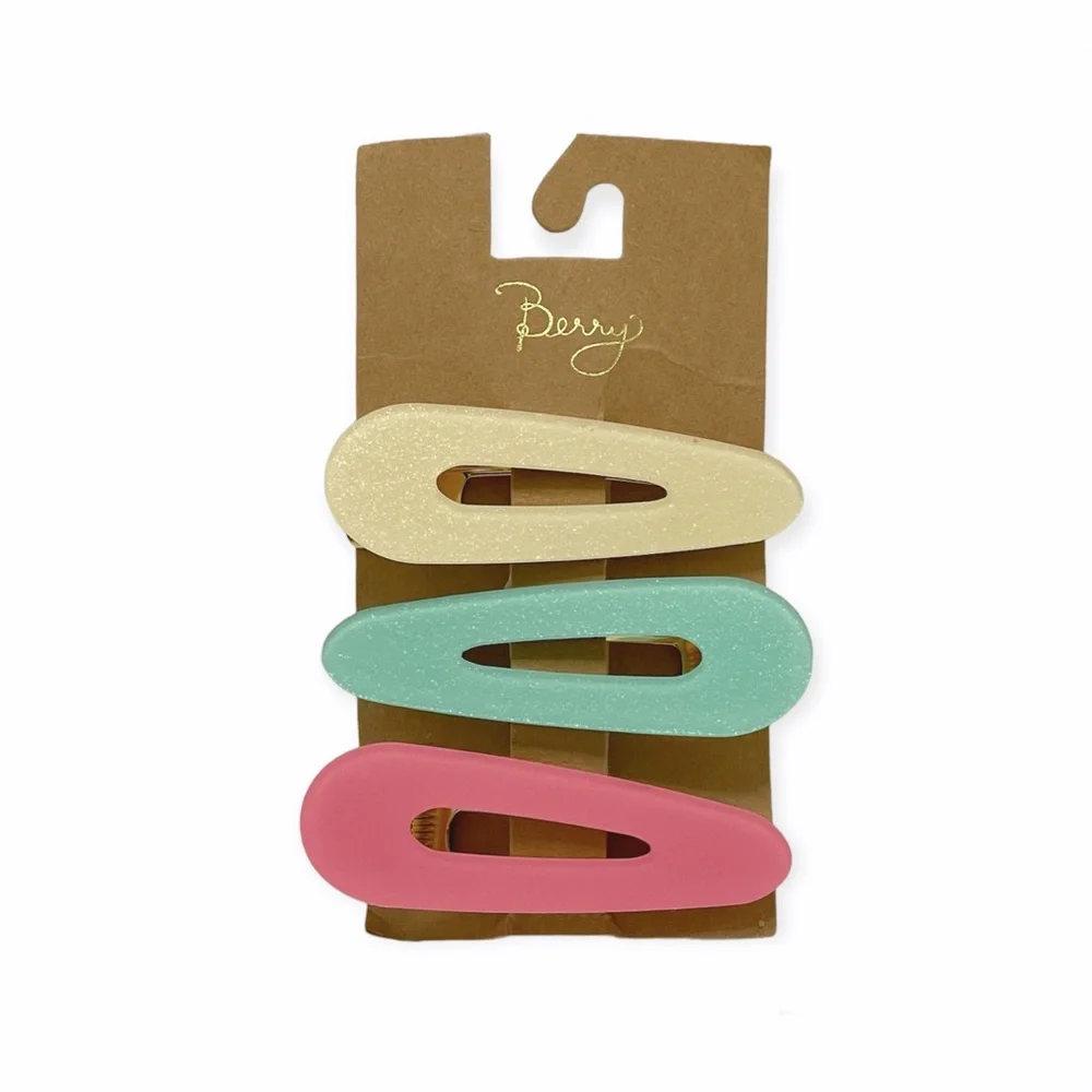 Nordstrom Berry Set Of 3 Colorful Hair Clips